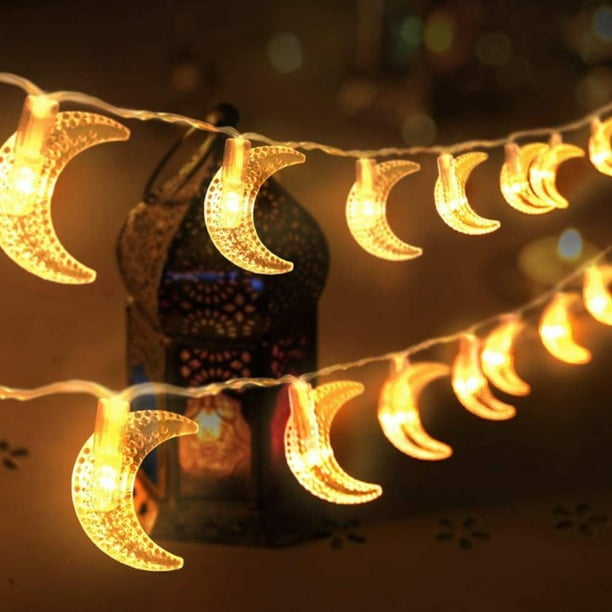 Eid Mubarak Ramadan Multicolour LED Fairy String Light Moon Islam Muslim Decor